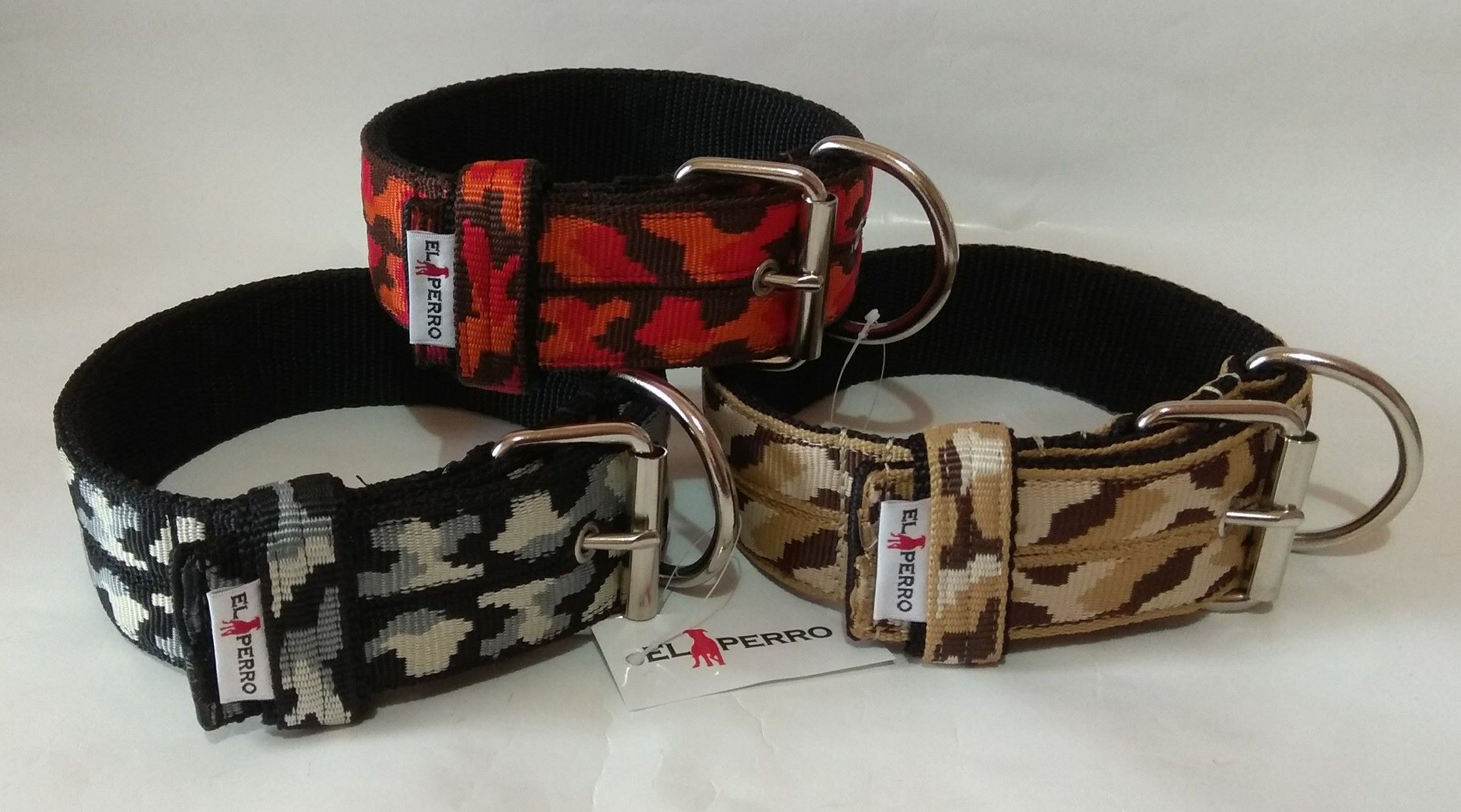 5 cm széles El Perro terepszínű erős nyakörv