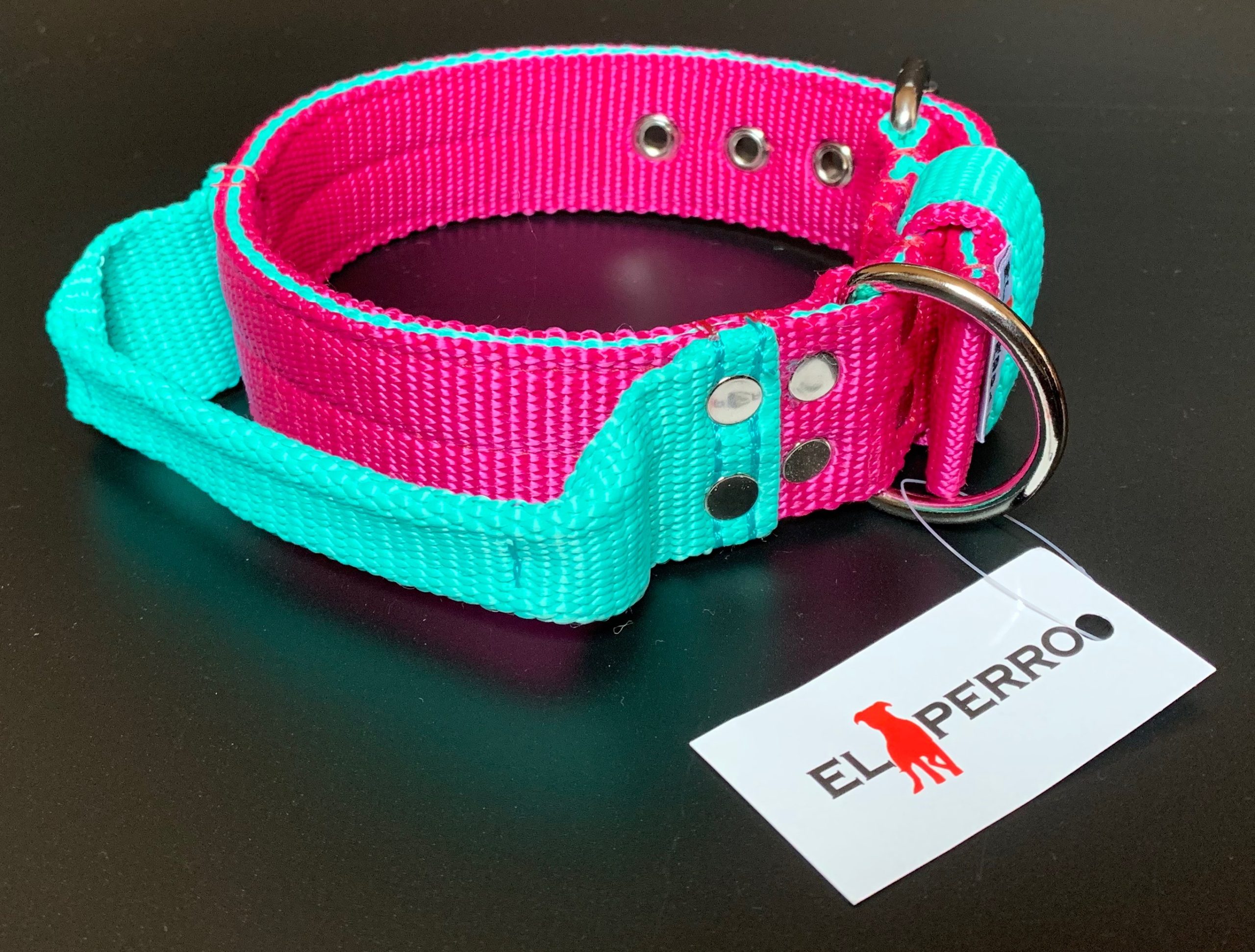 Fogós nyakörv, El Perro, két színű, 4 cm széles