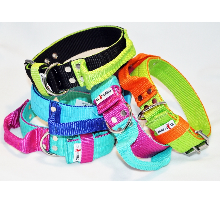 Fogós nyakörv, El Perro, két színű, 4 cm széles