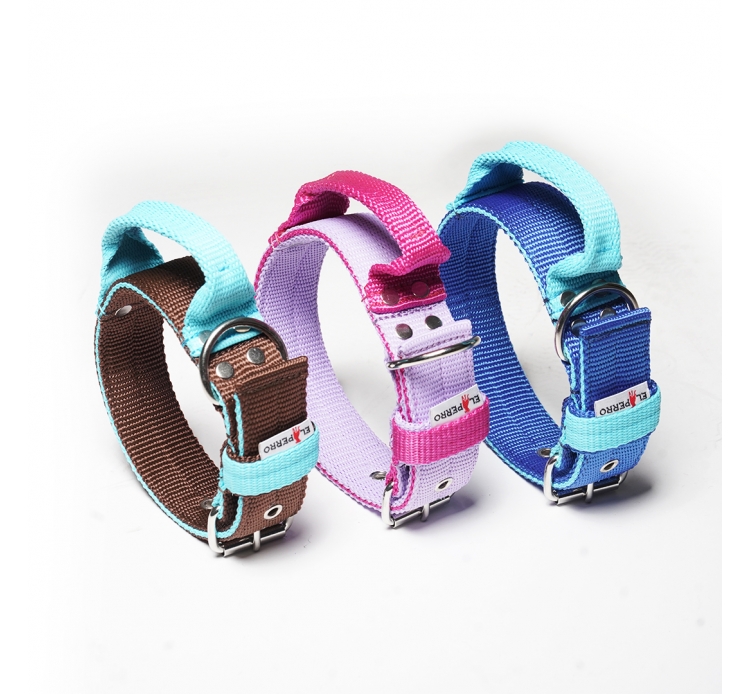 Fogós nyakörv, El Perro, két színű, 4 cm széles